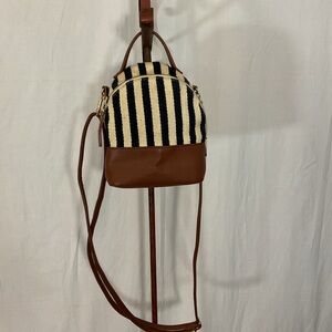Striped Brown and Black Women's Bag